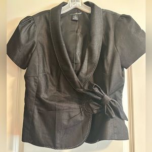 Charcoal black tie suit jacket
